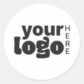 Uw Logo Hier Chic Modern Minimal Simple Ronde Sticker (Voorkant)