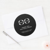 Uw Logo hier Dank u Business Logo Black Ronde Sticker (Envelop)