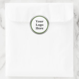 Uw Logo hier donkergroen wit zilver Sjabloon Ronde Sticker