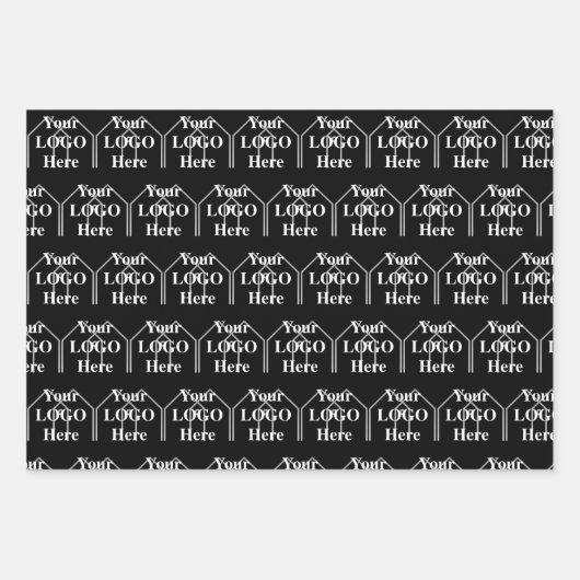 Uw Logo hier eenvoudig modern patroon Inpakpapier Vel (Voorkant)