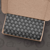 Uw Logo hier eenvoudig modern zwart-wit patroon Tissuepapier