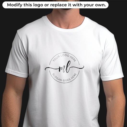 Uw Logo Hier Eenvoudig Monogram Beginletters Wit T-shirt