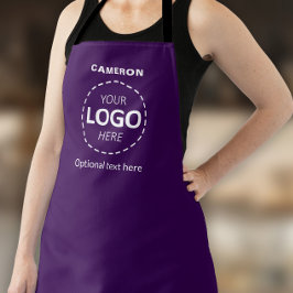 Uw Logo hier - Eenvoudige aangepaste Paarse zaken Schort