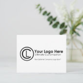 Uw Logo Hier Eenvoudige & Aangepaste Promo Briefka Briefkaart (Staand voorkant)