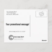 Uw Logo Hier Eenvoudige & Aangepaste Promo Briefka Briefkaart (Achterkant)