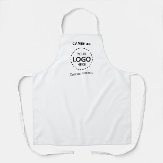 Uw Logo hier - Eenvoudige aangepaste witte zaken Schort (Voorkant)