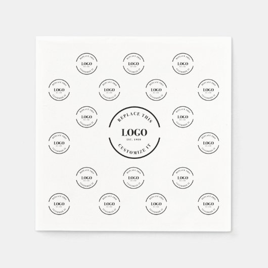 Uw Logo Hier Eenvoudige logo Herhaal aangepaste Servet (Voorkant)