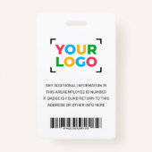 Uw Logo Hier Eenvoudige Medewerker Foto Wit Badge (Achterkant)