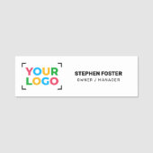 Uw Logo hier eenvoudige witte zaken Naamplaatje (Voorkant)