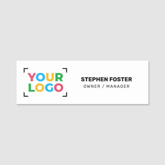 Uw Logo hier eenvoudige witte zaken Naamplaatje (Voorkant)