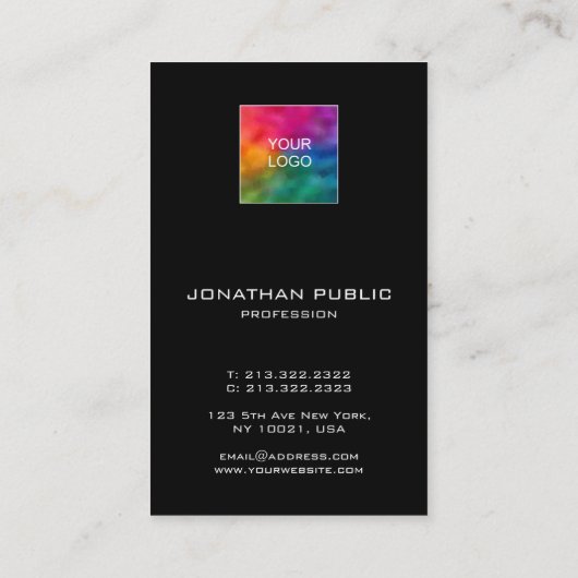 Uw Logo hier elegant modern design verticaal Visitekaartje (Achterkant)