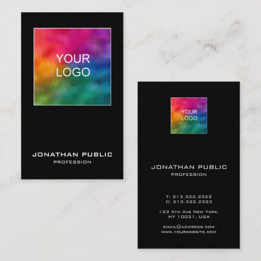 Uw Logo hier elegant modern design verticaal Visitekaartje (Voorkant / Achterkant)