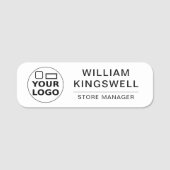 Uw Logo Hier Elegante Zwarte Titel Naamplaatje (Voorkant)