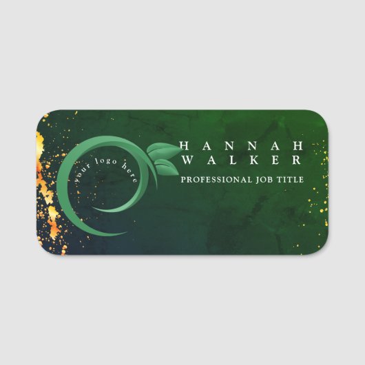 Uw logo hier, groene kleur naamplaatje (Voorkant)