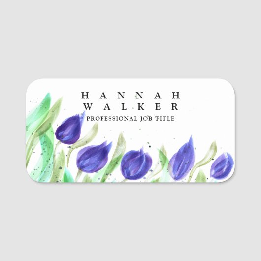 Uw logo hier, groene kleur weidebloemen naamplaatje (Voorkant)