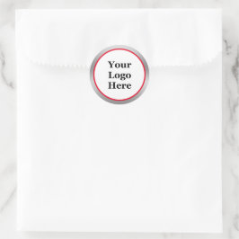 Uw Logo hier helderrood wit zilver Sjabloon Ronde Sticker