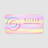 Uw logo hier, holografische kleur naamplaatje (Voorkant)