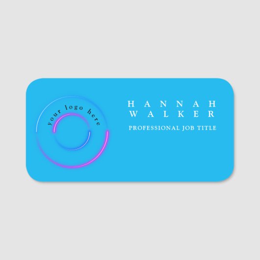 Uw logo hier, holografische kleur naamplaatje (Voorkant)