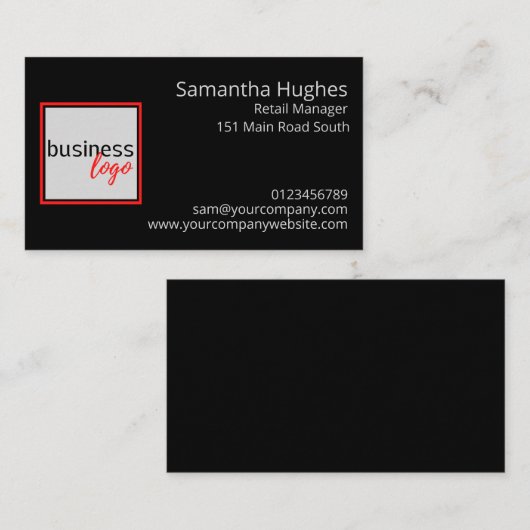 UW LOGO HIER IS EEN BEROEPSBEDRIJF MET ZWARTE BALK VISITEKAARTJE (Voorkant / Achterkant)