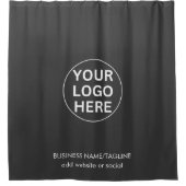 Uw Logo hier l Clean Grey Branded Business Douchegordijn (Voorkant)