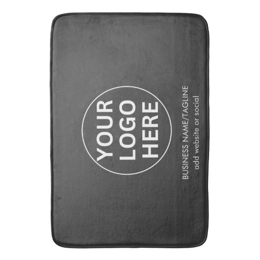 Uw Logo hier l Clean Grey Branded Business Hotel Badmat (Voorkant Verticaal)