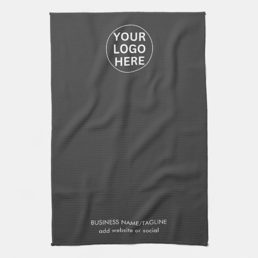 Uw Logo hier l Clean Grey Branded Business Theedoek (Verticaal)