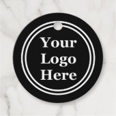 Uw Logo Hier met zwarte en witte cirkels Bedankjes Labels (Voorkant)