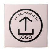 Uw Logo hier minimalistische professionele roze Tegeltje (Voorkant)