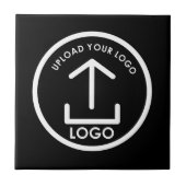 Uw Logo hier minimalistische professionele zwart Tegeltje (Voorkant)