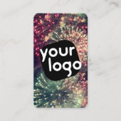 Uw Logo Hier Modern Custom QR Code Fireworks Visitekaartje (Voorkant)