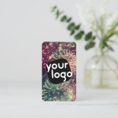 Uw Logo Hier Modern Custom QR Code Fireworks Visitekaartje (Staand voorkant)