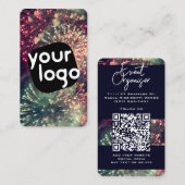 Uw Logo Hier Modern Custom QR Code Fireworks Visitekaartje (Voorkant / Achterkant)