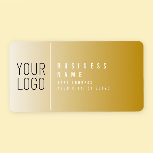 Uw Logo hier Modern Gold & White retouradres Etiket
