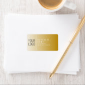 Uw Logo hier Modern Gold & White retouradres Etiket (Insitu)