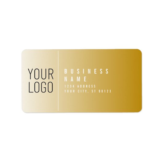 Uw Logo hier Modern Gold & White retouradres Etiket (Voorkant)
