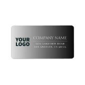 Uw Logo Hier Modern Ombre Grijs Zwart (bewerkbaar) Etiket (Voorkant)