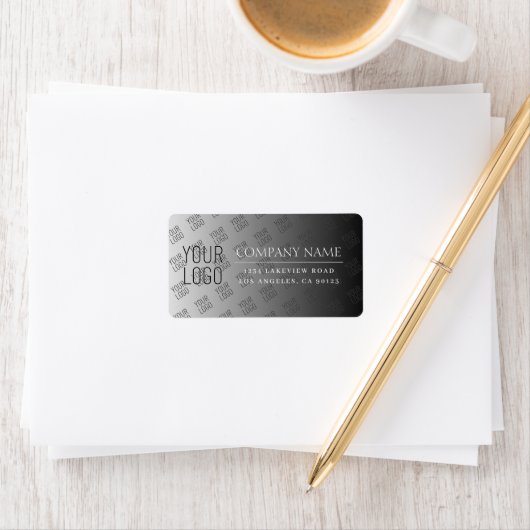 Uw Logo hier Modern Ombre Wit & bewerkbare kleur Etiket (Insitu)