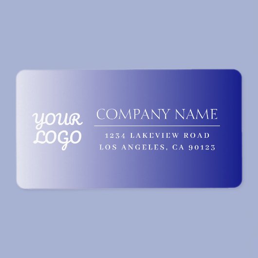 Uw Logo hier Modern Ombre Wit & bewerkbare kleur Etiket