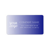 Uw Logo hier Modern Ombre Wit & bewerkbare kleur Etiket (Voorkant)
