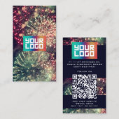    Uw logo hier Moderne aangepaste QR-code Vuurwer Visitekaartje (Voorkant / Achterkant)