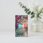    Uw logo hier Moderne aangepaste QR-code Vuurwer Visitekaartje (Staand voorkant)