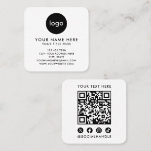 Uw Logo Hier Moderne Witte QR-code Scan Website Vierkante Visitekaartje