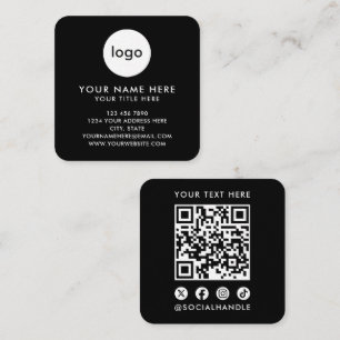 Uw Logo Hier Moderne Zwarte QR-code Scan Website Vierkante Visitekaartje