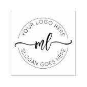 Uw Logo Hier Monogram Eerste Bedrijfsronde Zelfinktende Stempel (Design)