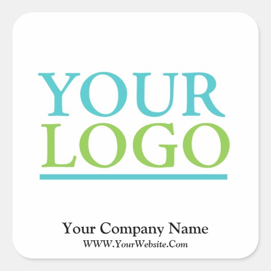Uw Logo hier, Naam & Website Promo Vierkante Sticker (Voorkant)