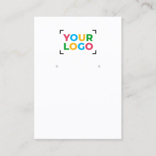 Uw Logo Hier Oorbellen QR Code Wit Display Kaart Visitekaartje (Voorkant)