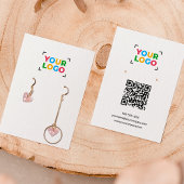 Uw Logo Hier Oorbellen QR Code Wit Display Kaart Visitekaartje