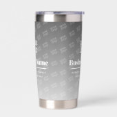 Uw Logo hier patroon grijs & wit Geïsoleerde Drinkbeker (Links)