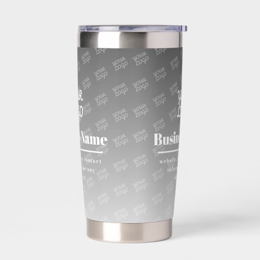 Uw Logo hier patroon grijs & wit Geïsoleerde Drinkbeker (Links)