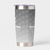 Uw Logo hier patroon grijs & wit Geïsoleerde Drinkbeker (Rechts)